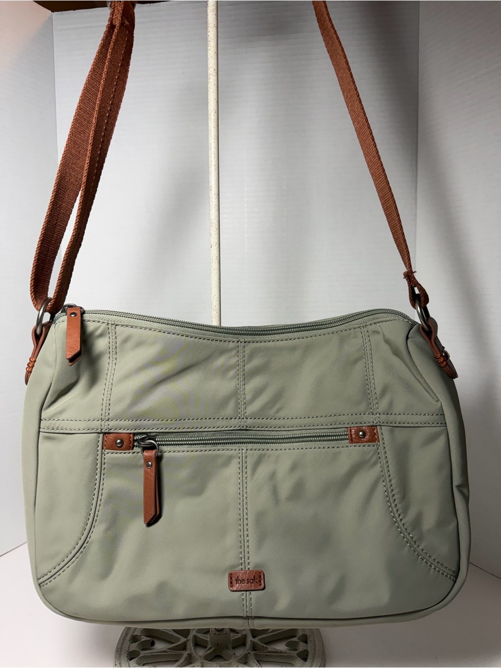 Sak Esperato Nylon Hobo Bag in sage